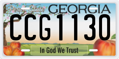 GA license plate CCG1130