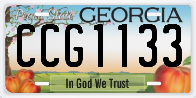 GA license plate CCG1133