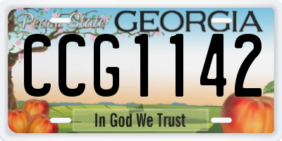 GA license plate CCG1142