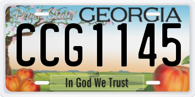 GA license plate CCG1145