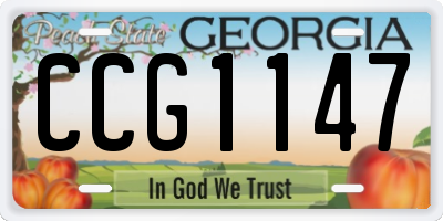GA license plate CCG1147