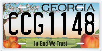 GA license plate CCG1148