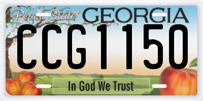 GA license plate CCG1150