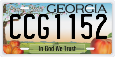 GA license plate CCG1152
