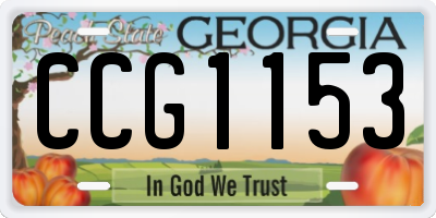 GA license plate CCG1153