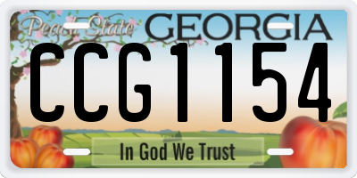 GA license plate CCG1154