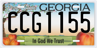 GA license plate CCG1155