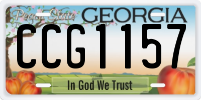 GA license plate CCG1157