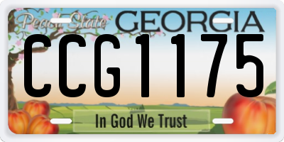 GA license plate CCG1175