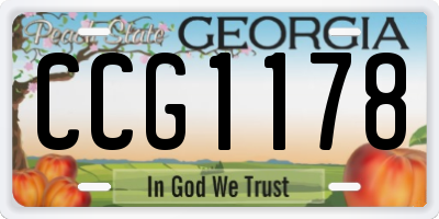 GA license plate CCG1178