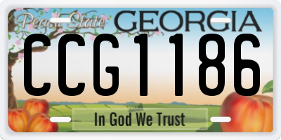 GA license plate CCG1186