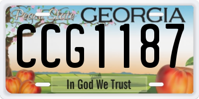 GA license plate CCG1187