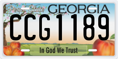 GA license plate CCG1189