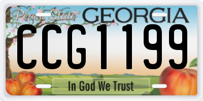 GA license plate CCG1199