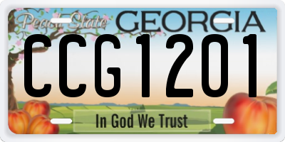 GA license plate CCG1201