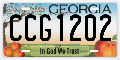 GA license plate CCG1202