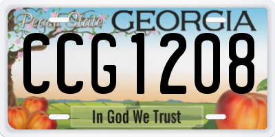 GA license plate CCG1208