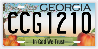 GA license plate CCG1210