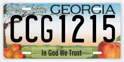 GA license plate CCG1215