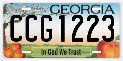 GA license plate CCG1223