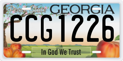 GA license plate CCG1226
