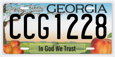 GA license plate CCG1228