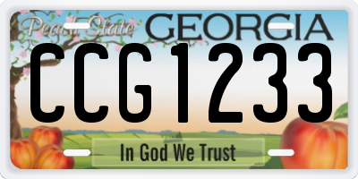 GA license plate CCG1233
