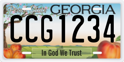 GA license plate CCG1234