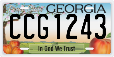 GA license plate CCG1243