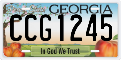 GA license plate CCG1245