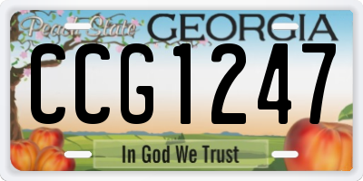 GA license plate CCG1247