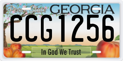 GA license plate CCG1256
