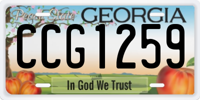 GA license plate CCG1259
