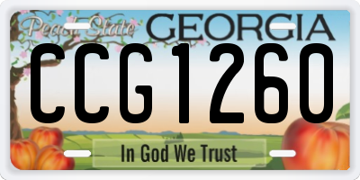 GA license plate CCG1260