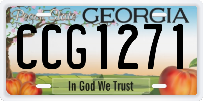 GA license plate CCG1271