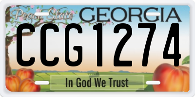 GA license plate CCG1274