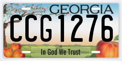 GA license plate CCG1276