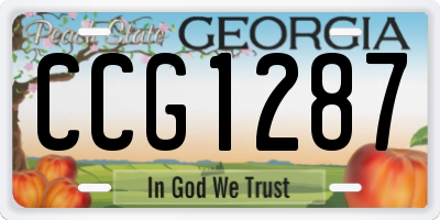 GA license plate CCG1287