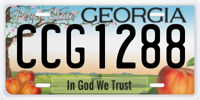 GA license plate CCG1288