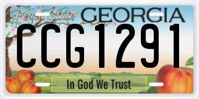 GA license plate CCG1291