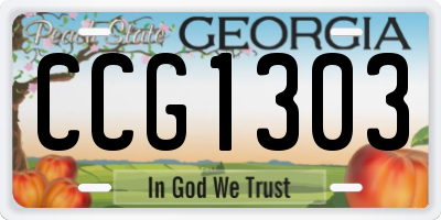 GA license plate CCG1303