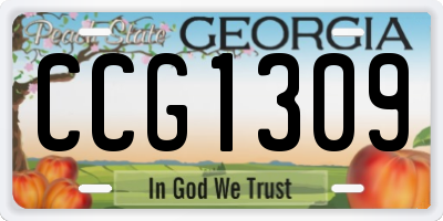 GA license plate CCG1309