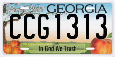 GA license plate CCG1313
