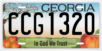 GA license plate CCG1320