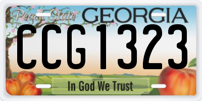 GA license plate CCG1323