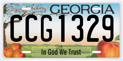 GA license plate CCG1329
