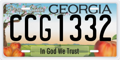 GA license plate CCG1332
