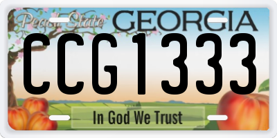 GA license plate CCG1333