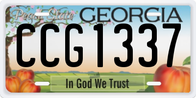 GA license plate CCG1337