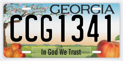 GA license plate CCG1341